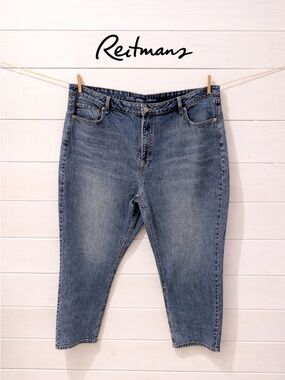 REITMANS Blue Mom Jeans High Waist Petite Size 36
